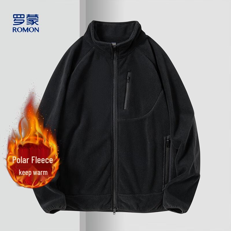 

Luomeng Men s Casual Stand-Collar Fleece Jacket 2XL