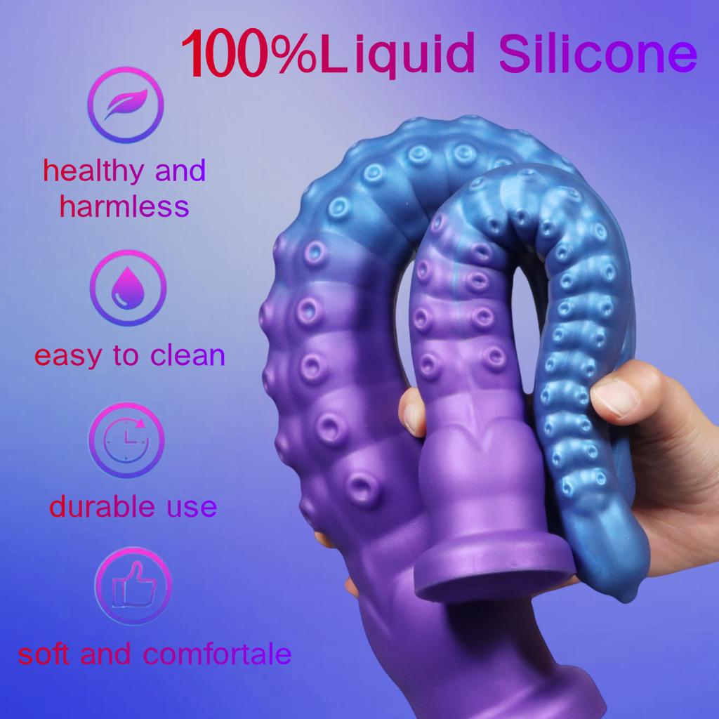 Tentacle Anal Plug - Liquid Silicone Fantasy Butt Plug with Color Mix Design, Realistic Texture for Beginners & Advanced Play Sex Toys
