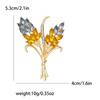 Trendy Rhinestone Wheat Ear Brooches for Women Ukrainian Wheats Pins Enamel Plant Badges Office Party Friend Gifts Accessories