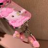 Sweet Girl Pink Plaid Cartoon Hand Strap Phone Case for iPhone 17/16 Pro Max/15/14