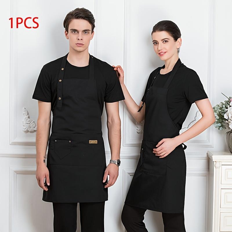 Adjustable Chef Apron with 2 Pockets - Professional Polyester Work Apron for Cooking, Baking, Gardening, BBQ, Coffee Shop, Beauty Nails Studios