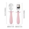 304 Stainless Steel Baby Feeding Set: Long-Handled Silicone Fork & Spoon