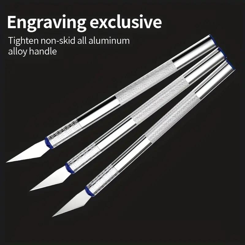 13pcs Metal Carving Knife Pen Art Seal Cutting Manual Combination Paper Cuttings Non-Slip Gadget DIY Precision Repair Tool
