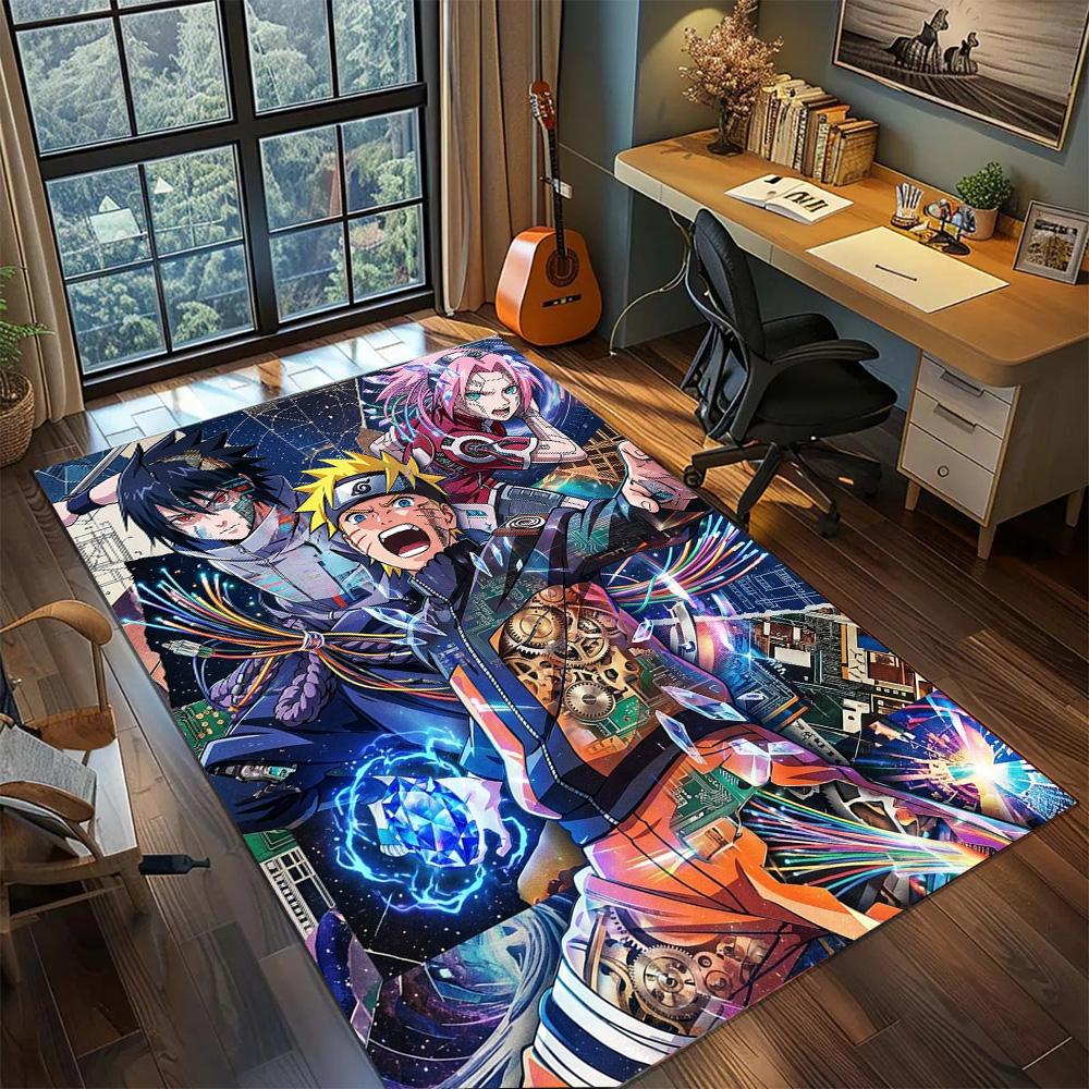 Akatsuki Organization Rug Carpet Large Area Rug Non Slip Washable Floor Mat for Gamer Room Decor