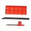 S08KSCLCR06 Lathe Turning Tool 8mm with 10 CCMT060204HM Inserts and T8 Wrench for Metalworking and Machining Operations