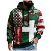 Men's Vintage Casual American Flag Cross Hoodie Patriotic Shirt