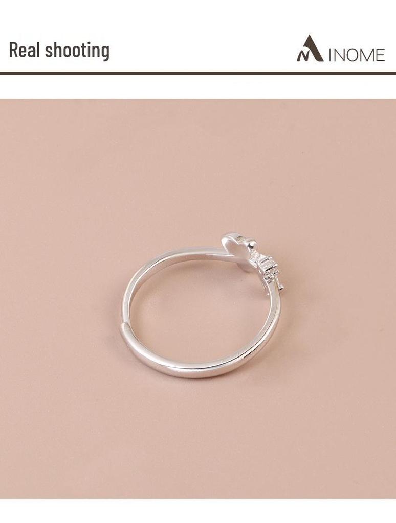 S925 Sterling Silver Blue Butterfly Open Ring: Women's Fashionable High-End Index Finger Accessory