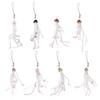 Stylish Jellyfish Pendant with Soft Feathers Fringe Colorful Keychain Unique and Fashionable Phone Charm for Women Girls