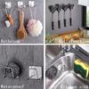 Kitchen Non Perforated Stainless Steel Storage Rack, Wall Mounted Pot Cover Rack, Cabinet Bottom Cutting Board Storage Rack