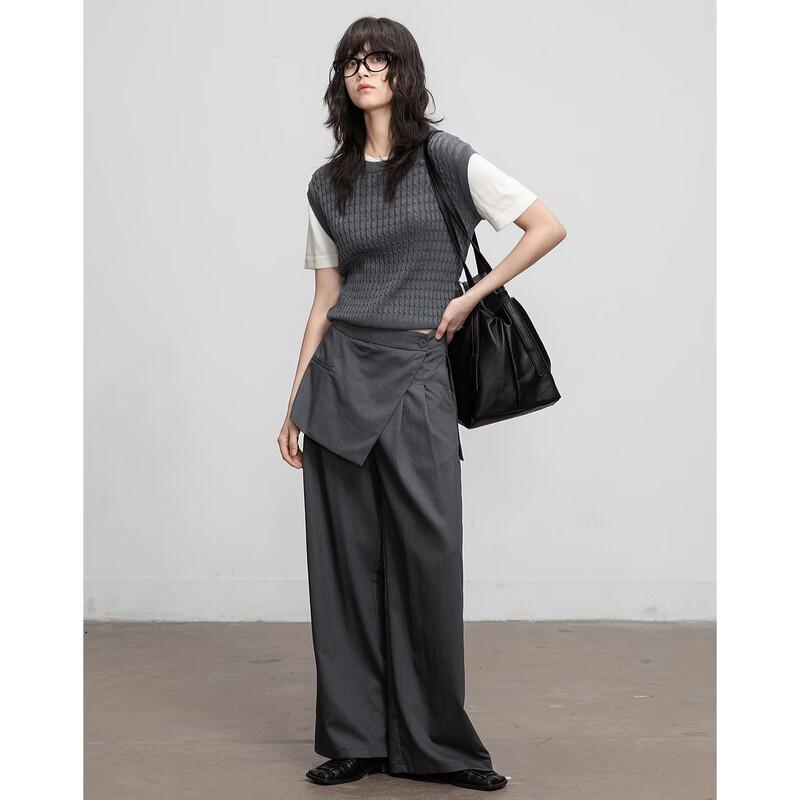 

Women s Spring Silk Wool Blend Color-Block Knit Sweater M