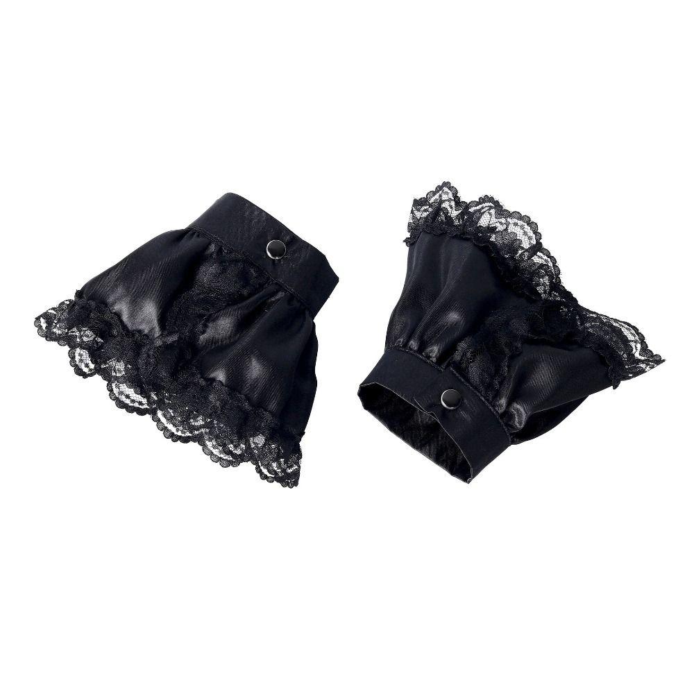 Ruffled Victorian Lace Jabot Detachable Collar Cuffs Set Accessory Set Fake Collar