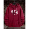 Men's American Hooded Sweater - Dark Green Casual Pullover