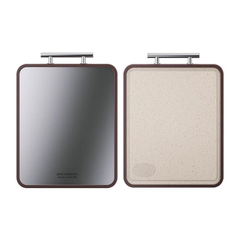 Macaiiroos Double-Sided Stainless Steel and Grain Fiber Cutting Board