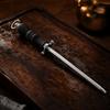 Stainless Steel Knife Sharpening Rod Silver and Black Honing Steel Rod  Home Kitchen