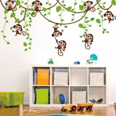 Monkey Tree Bird Girls Wall Sticker Art Decal Baby Kids Bedroom Nursery Decor