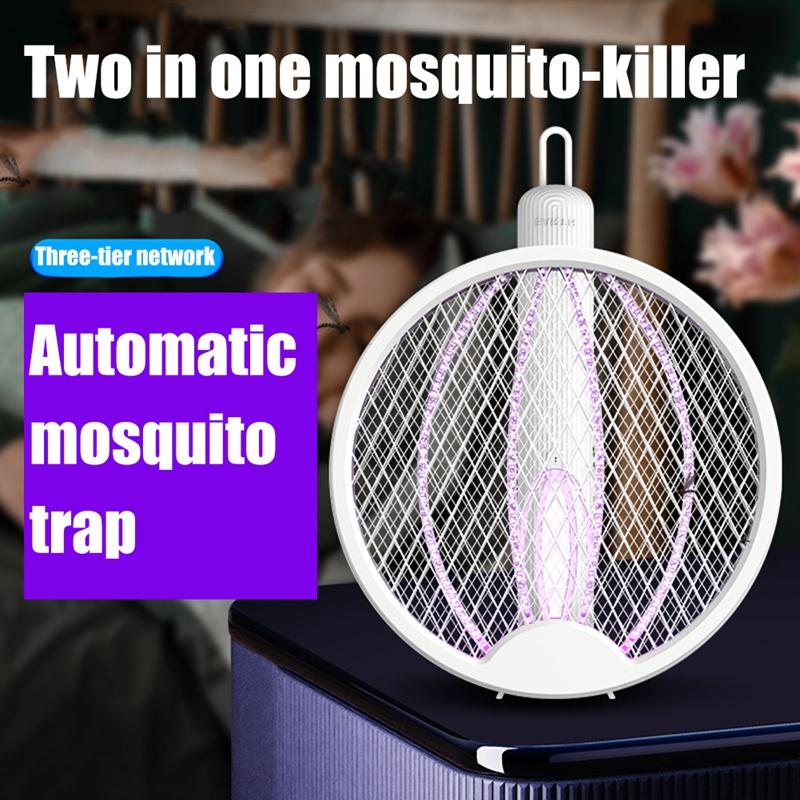 Mosquito Swatter Lamp Electric Foldable Mosquito Racket Swatter DC3000V Repellent For Outdoor