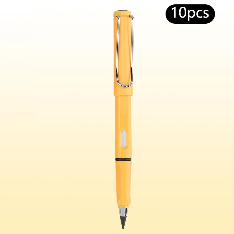 

10 шт. карандаш без заточки без чернил бесконечность карандаш навсегда карандаш с ластиком карандаш жёлтый