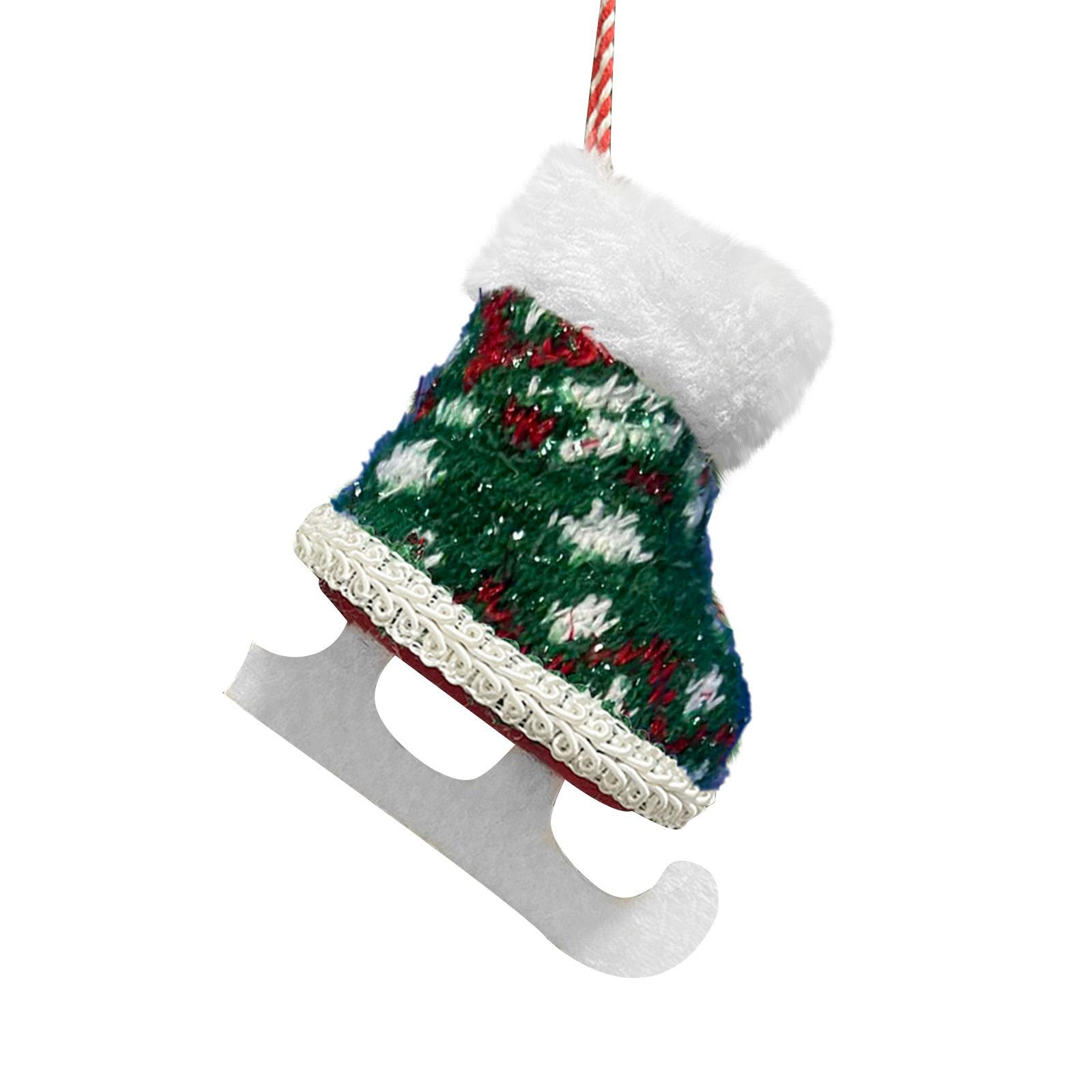 Рождественские украшения Вязаные плюшевые коньки Подвеска в виде коньков Украшение для рождественской елки Подвеска