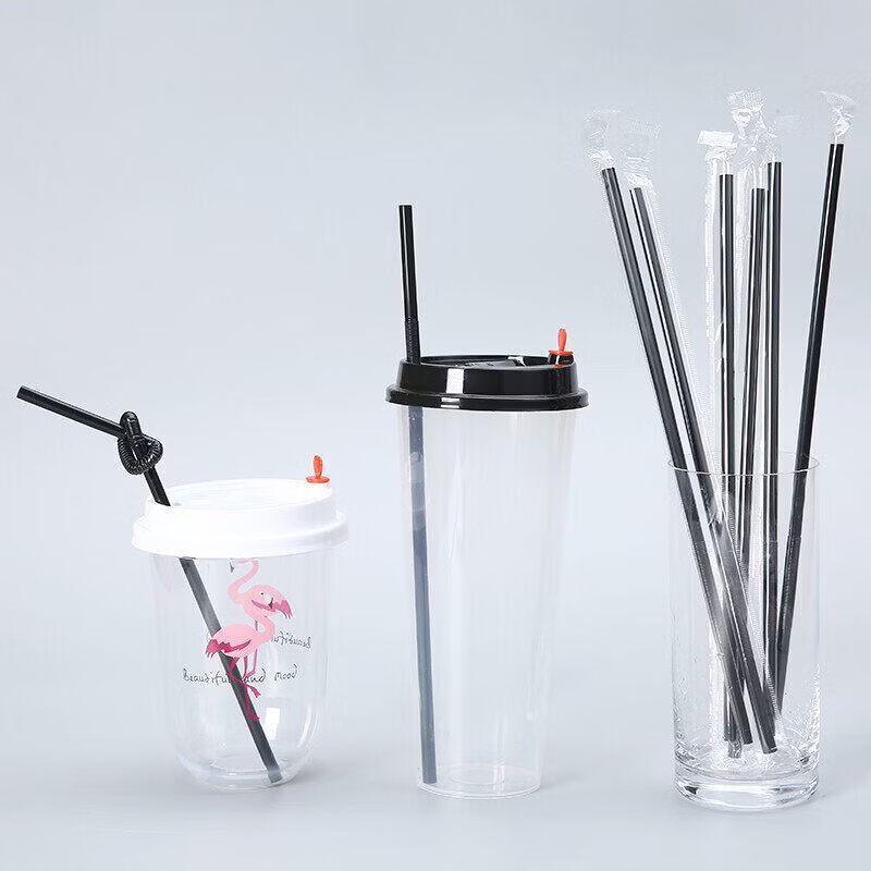 Individually Wrapped Disposable Colored Curved Drinking Straws