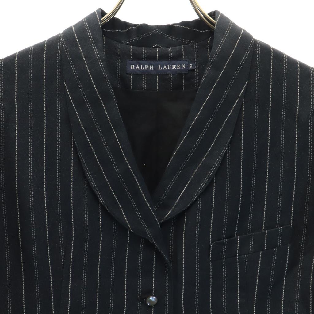 RALPH LAUREN Made in Japan Linen Blend tailored jacket Setup 9/11 Navy Women Used