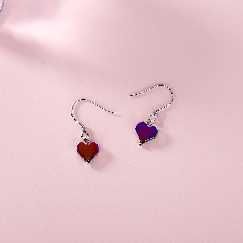 Love Pendant Ear Hook Laser Love Temperament Earrings Sweet and Cool New Style
