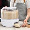 Rotating Multi-Grid Rice & Cereal Storage Container: Insect-Proof, Moisture-Proof, Sealed Plastic Rice Jar