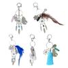 Keychain Dream catcher Feathers Tassels Faux Crystals Charm Bohemian Style Keyring with Lobster Clasp Bags Car Accessories