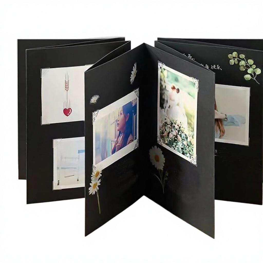 Scrapbook Photo Albums Hardcover Kraft Paper Foldable Keepsake Albums China No Printing for Wedding Graduation