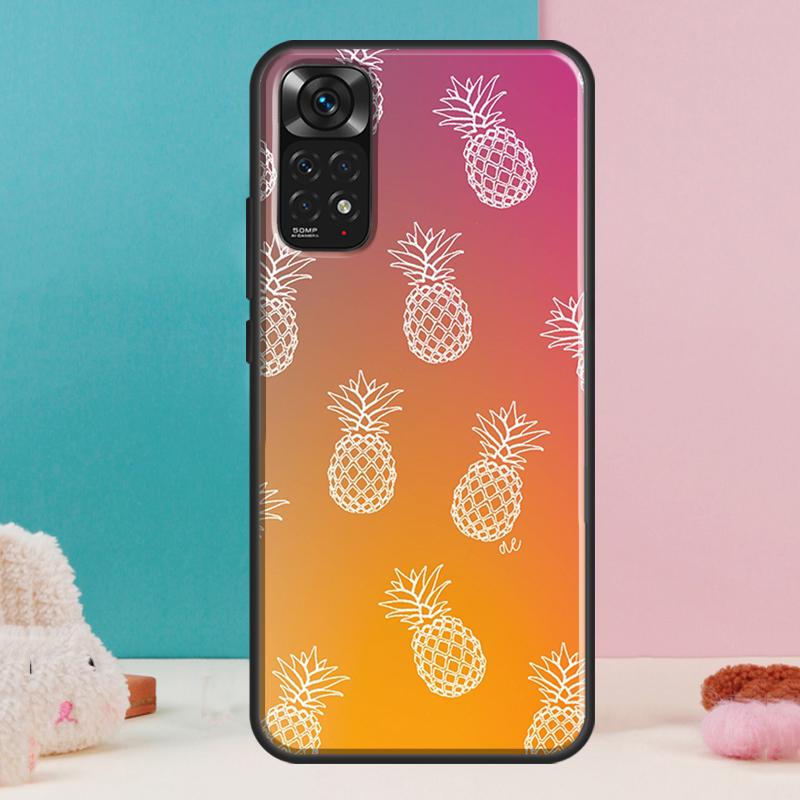 Summer Fruit Pineapple Case For Xiaomi Redmi Note 12 11 10 9 8 Pro 9S 10S 11S 12S Redmi 12C 9A 9C 10A 10C Coque