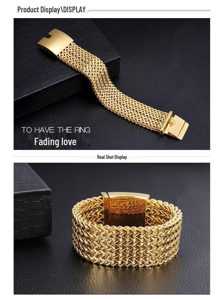 European & American Titanium Steel Men's Fish Scale Bracelet