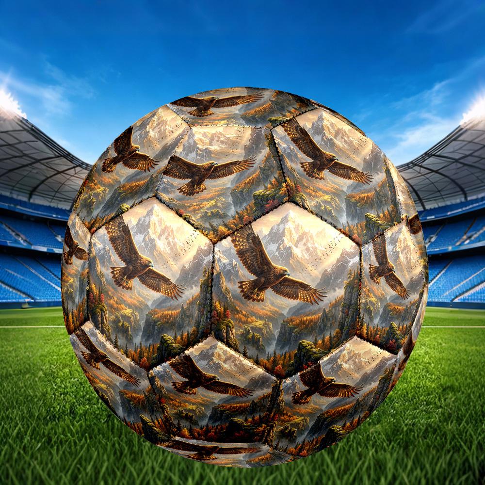 1pc Eagle Mountains Theme Soccer Ball Football, Size 5, Lightweight PVC, Outdoor Training Soccer Ball,Sports Gift t6143