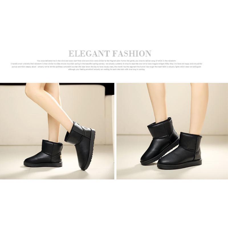 Women Winter Short Snow Boots Faux Fur Lined Flat Casual Shoes