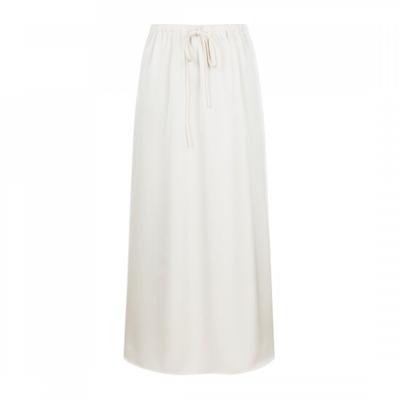[Shop  ] Women S waiStband Can Be Worn Up To 88 Satin Long Skirt Fwb wSk 21220 Ivory