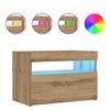VidaXL Table de chevet avec lumières LED chêne artisanal 60x35x40 cm, table de nuit, table d'appoint pour chambre à coucher, 3329176