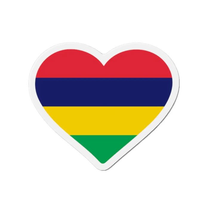 Aimant Coeur Drapeau - Île Maurice - 10 cm - 50 pièces - Multicolore - Mixte