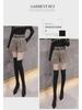 2024 Spring/Autumn High-Waist Plaid Woolen Shorts with Belt for Women – Fashionable Slim Fit
