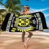 Plážová osuška z mikrovlákna s potiskem designu fotbalového míče BVB, měkká a savá, rychleschnoucí, ideální pro letní cestování, nezbytnost na pláž, k bazénu
