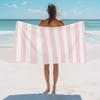 Asciugamano da Spiaggia Strisce Rosa Asciugamani da Bagno Piscina Rosa Bianco Strisce Verticali Morbido Assorbente Asciugamani da Spiaggia Grandi Asciugatura Rapida Leggero