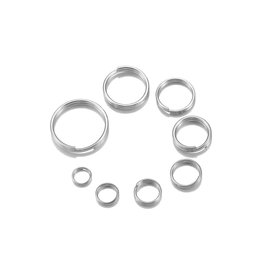 50-100pcs/lot 6 8 10 12mm Stainless Steel Open Jump Split Rings Double Loops Connectors For DIY Jewelry Making keyring Supplies
