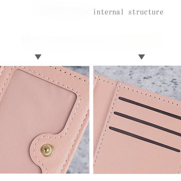 New Small Wallet Women's Leather Short Folding Wallet Student Cute Mini Fashion Hasp Wallet