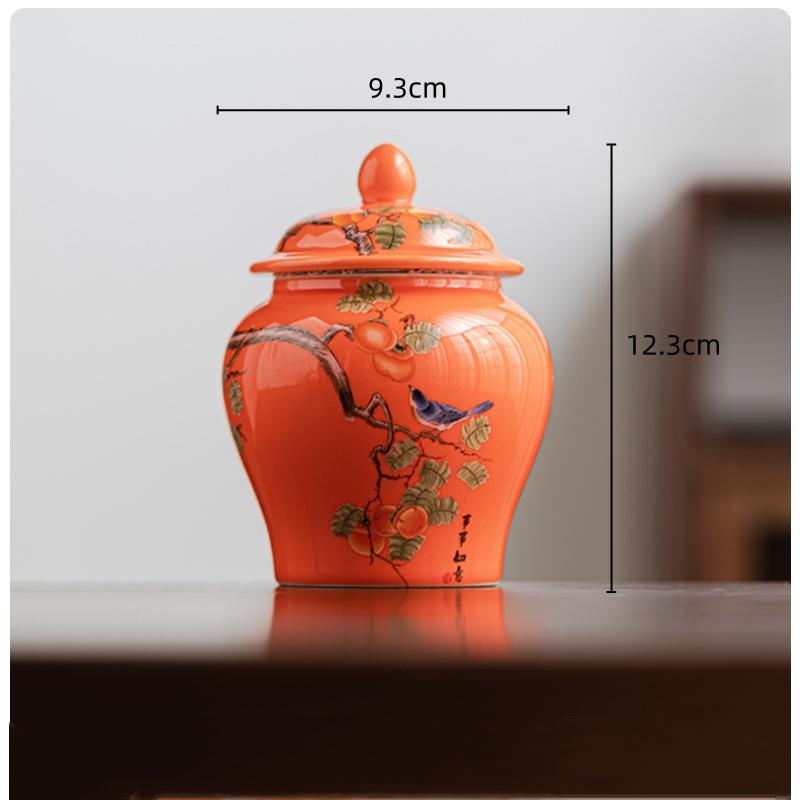 Ceramic Tea Canisters Small Storage Tanks Sealed Jars Chinese Porcelain Tabletop Container Coffee Sugar