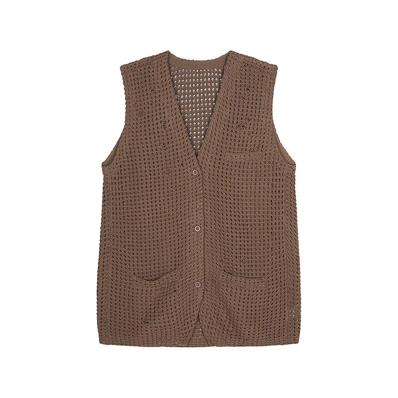 JNBY Summer V-Neck Open Front Knit Vest