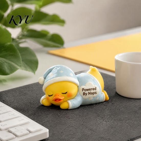 Desktop Figurine for Home Emotional Support Duck Figurine, Resin Yellow Ornament, Lovely Animal Gift Cute Statue Office Desk Decor Ornament