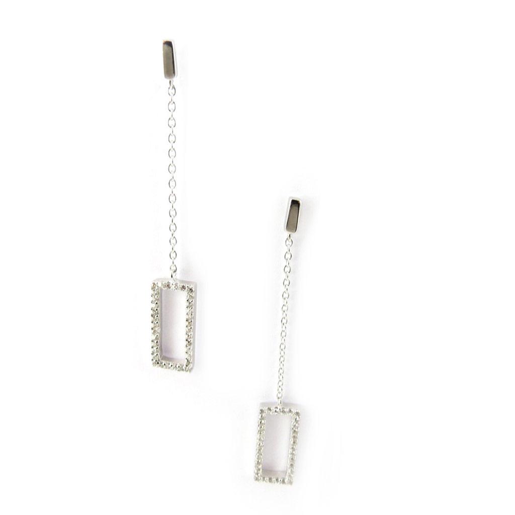 Les Trésors De Lily [L7684] - Brincos Prata 'Sissi' branco prateado (ródio) - 46x6 mm