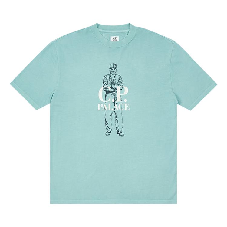 Palace x C.P. Company Logo T-Shirt Blue Unisex Tops P23CPES003