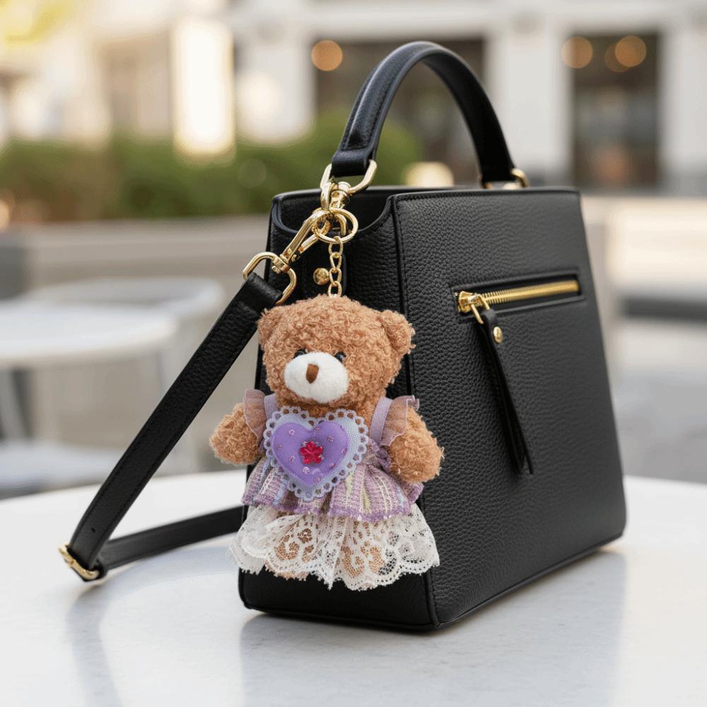 PP Cotton Bear Plush Pendant Lifelike Kawaii Bear Plush Ornaments 12cm Stuffed Animal Bear Plush Toy Bag Decoration