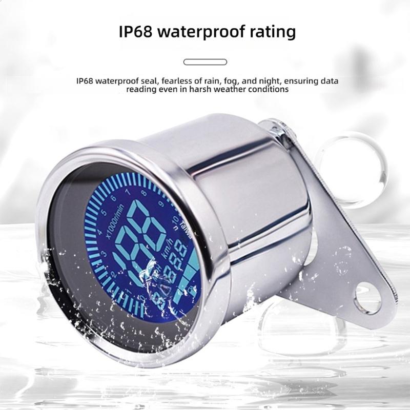 LCD Motorcycle Dashboard Alloy Housing Multi Feature Display Including Fuel Level & Speed Reading for Modification