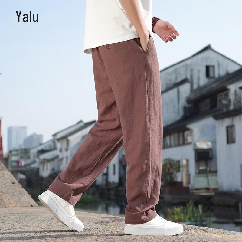 Men's Thin Linen Cotton Blend Straight-Leg Pants