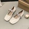 French Ballet Style Flat-soled Single Shoes Women's 2025 Summer and Autumn New Models with Skirts, Evening Shoes, Rhinestone Mary Jane Small Leat