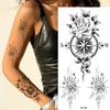 Butterfly Fake Tattoo for Woman Black Flower Tattoo Sketch Tattoo Sticker  Rose Blossom Tattoo Temporary Waterproof
